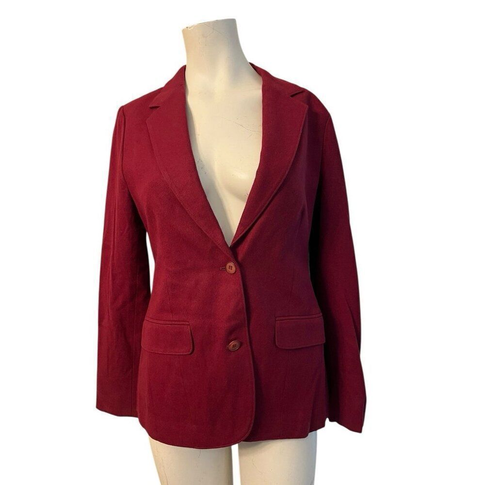 Vintage Pendleton Womens Small Burgundy Virgin Wool Lined Blazer 2 Button